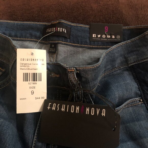 NWT Fashion Nova Jeans Size 9 Dangerous Curves Ahead SPP9723 - Picture 4 of 10